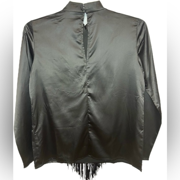 Black Fringe Long Sleeve Top - Picture 5 of 8